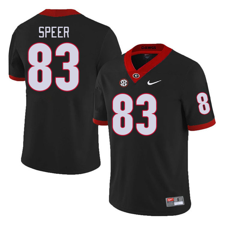 #83 Cole Speer Georgia Bulldogs Jerseys Football Stitched-Retro Black